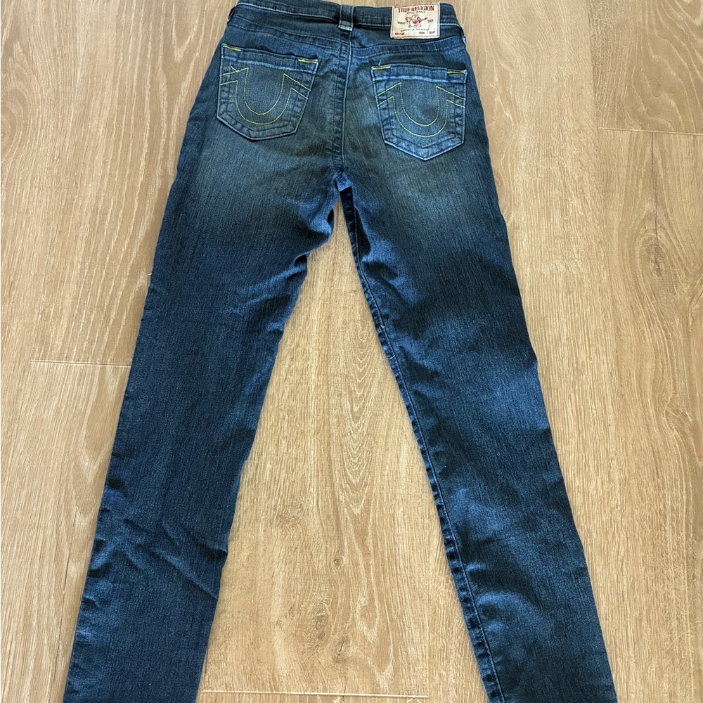 True Religion -Halle High Rise - Super Skinny Jeans Sz 26 - Dark Wash- Stretch